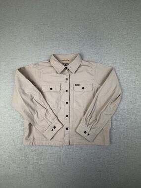 Ariat Rebar Women’s Large Canvas Work Shirt Jacket Beige Utility Chore Shacket